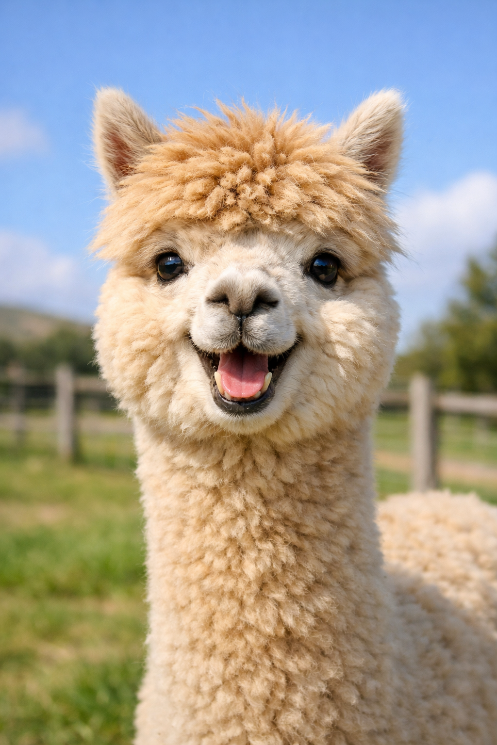 A happy alpaca